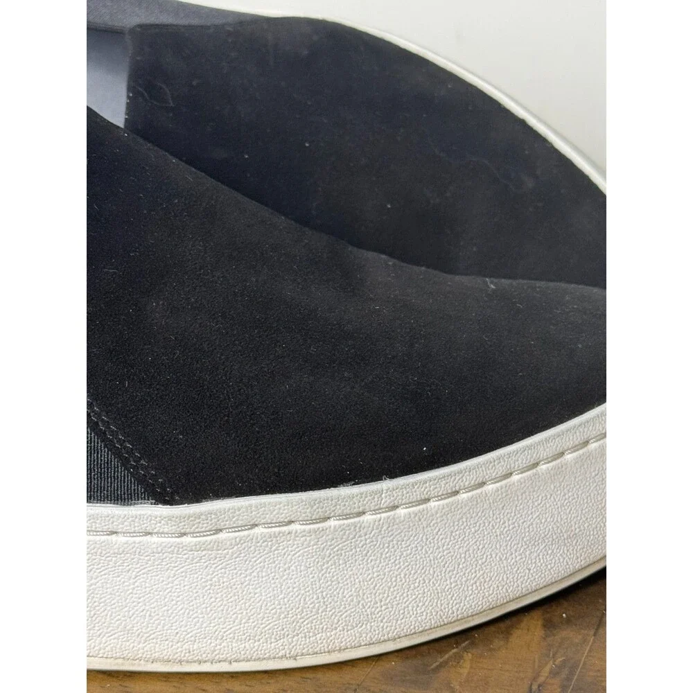 Vince Warren Platform Slip-On Sneakers Black Suede Women’s 8.5 Minimalist Luxe